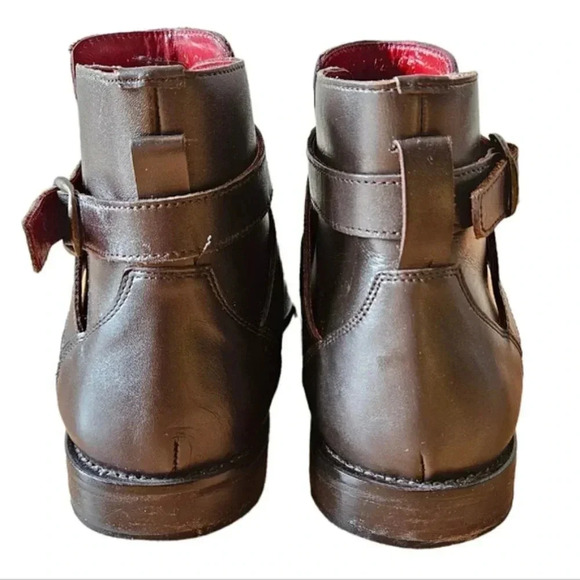 19V69 Italia Men\'s Leather Formal Elegant Ankle Boots Dark Brown Size EU 42. main image 4